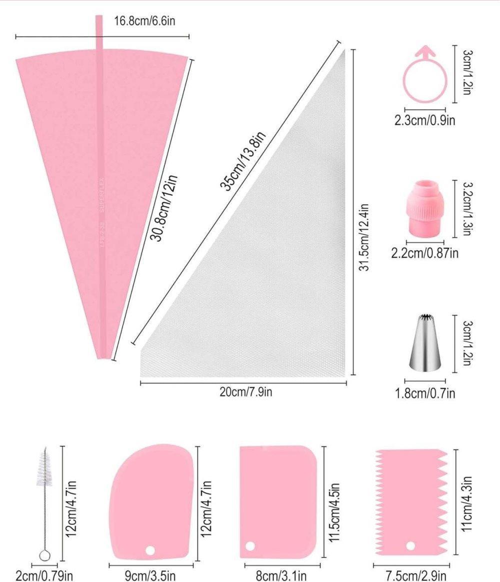 40 Pieces Cake Decorating Piping Set with Icing Nozzles, Compatible with Decorating Bag - Image 7