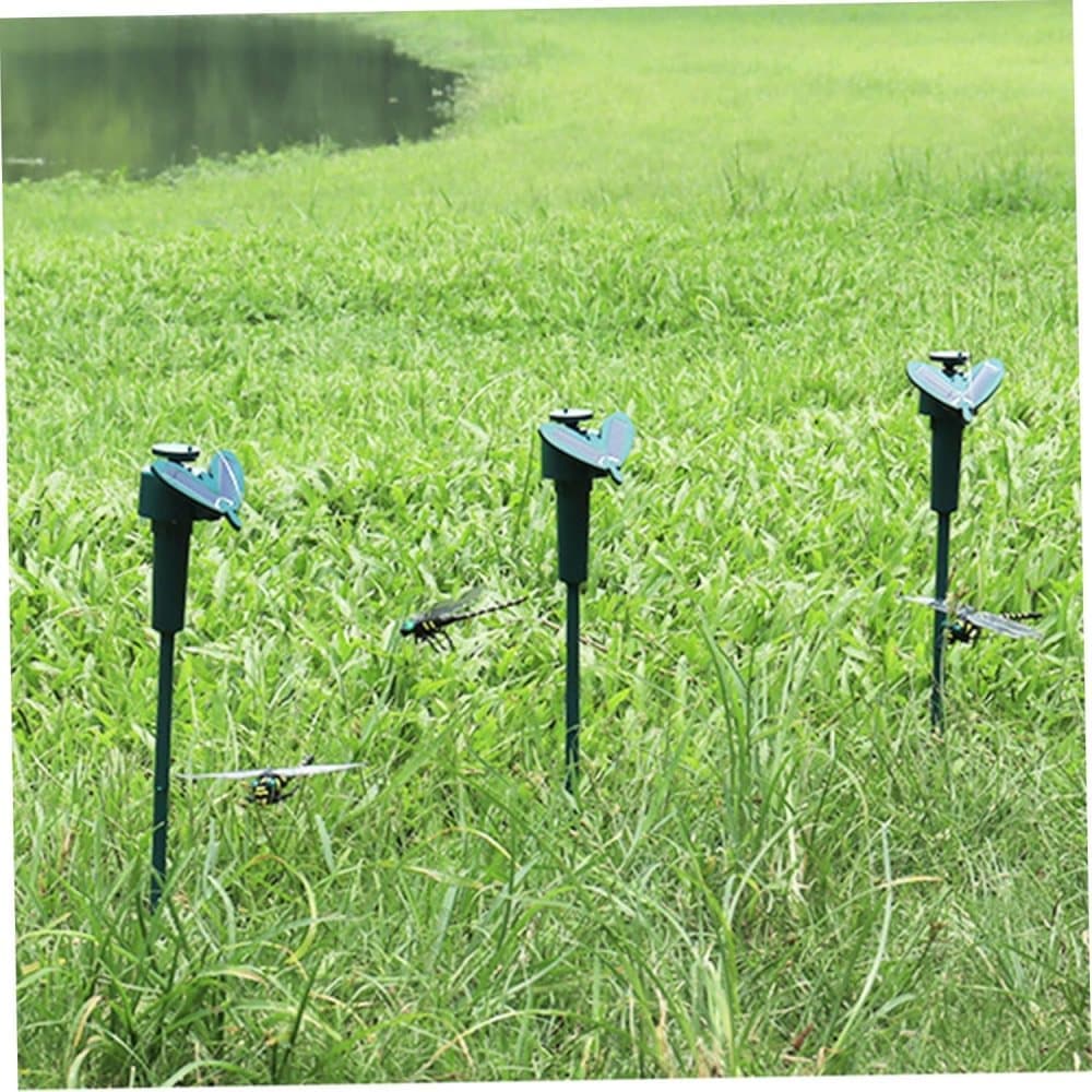 3 pcs Solar Powered Dragonfly Clips Insect Repellent Garden Decoration, Realistic PVC Weatherproof, Compatible with Outdoor Decor - Image 4