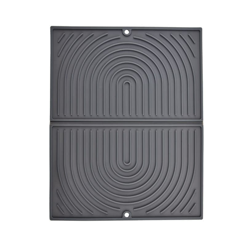 Non-Slip Silicone Kitchen Counter Mat, Foldable Water Drainage Wiping Mat, Grey, 43cm x 34cm - Image 1
