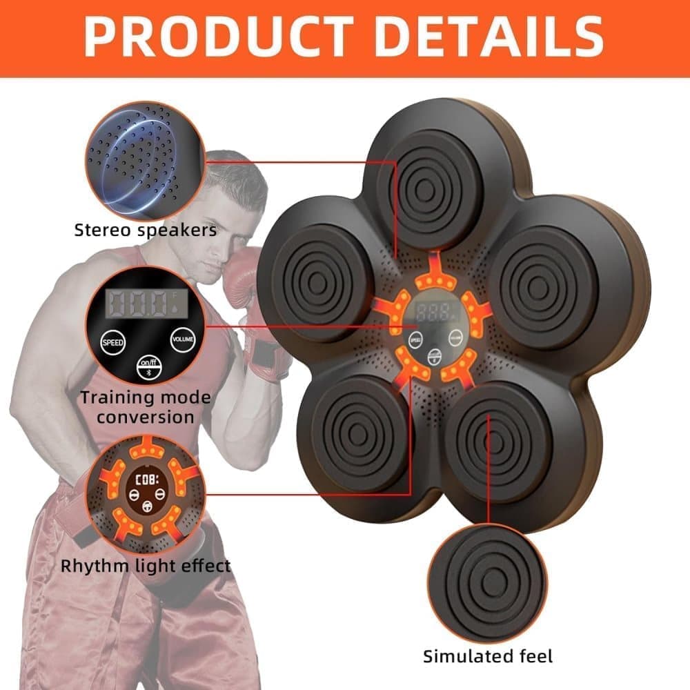 Smart Electric Boxing Trainer with Speaker, Black, Compatible with Smart Music Boxing Machine（Adults） - Image 3