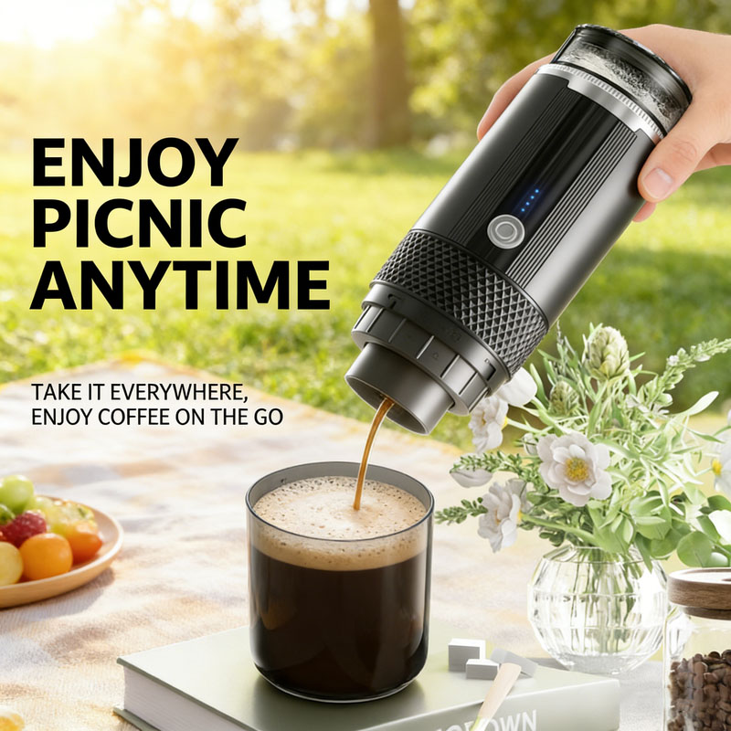 Portable Handheld Coffee Maker, compatible with K Cup Capsules and Ground Coffee, Manually Operated for Camping Travel - Image 4
