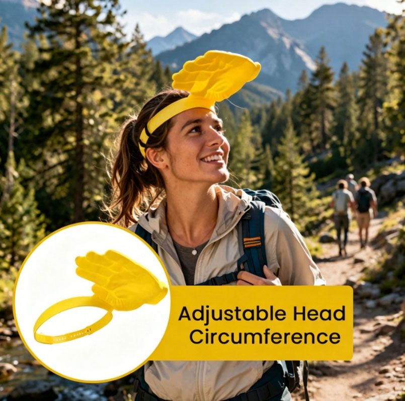 Novelty Hand Shaped Sun Visor Hat, Funny Palm Headband UV Protection Sun Hat, Creative Photo Prop for Women Men, Portable Summer Outdoor Beach Travel Sunshade Headband, One Size Fits All - Image 1