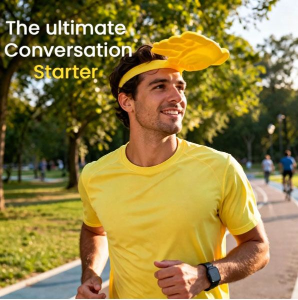 Novelty Hand Shaped Sun Visor Hat, Funny Palm Headband UV Protection Sun Hat, Creative Photo Prop for Women Men, Portable Summer Outdoor Beach Travel Sunshade Headband, One Size Fits All - Image 4