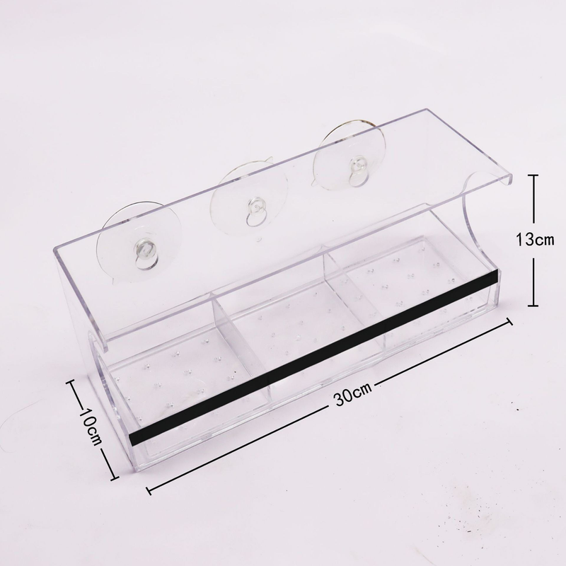 Automatic Transparent Bird Feeder (Acrylic) Size: 300*100*130mm Color: Transparent for Birds Balcony Mount (1pc) - Image 4