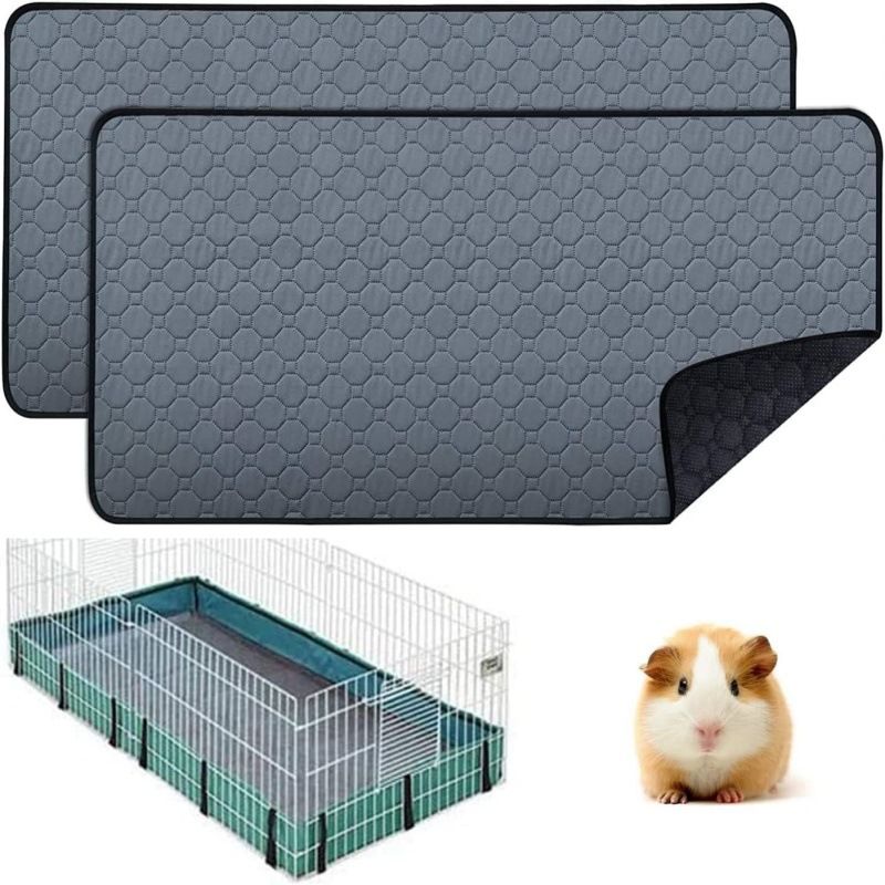 Waterproof Non-slip Washable & Reusable Guinea Pig Mat (Fabric) Size: 600mm*1200mm Color: Grey for Rabbits/Guinea Pigs (1pc) - Image 1