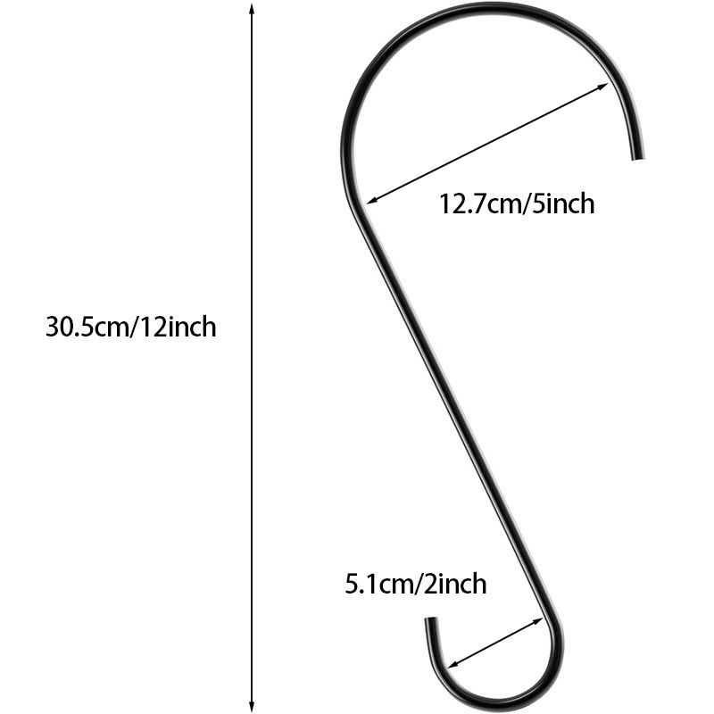 Hanging Multi-functional S Hook (Metal) Size: 305mm Color: Black for Birds (1pc) - Image 3