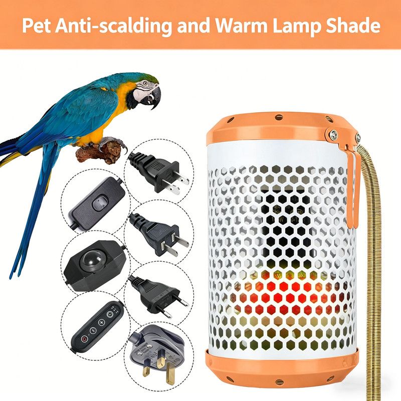 Heated Heating Lamp (ceramics) Size: 60*70mm Color: Black for Parrots (1pc) - Image 1