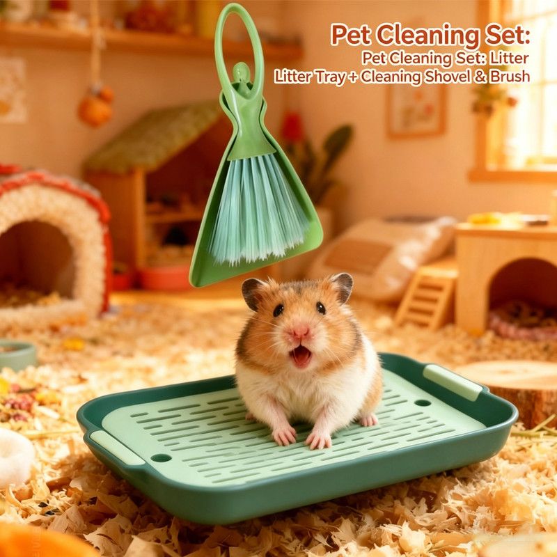 Waste Tray (Plastic) Size: 270mm*185mm*40mm Color: Green for Rabbits/Guinea Pigs (1pc) - Image 2