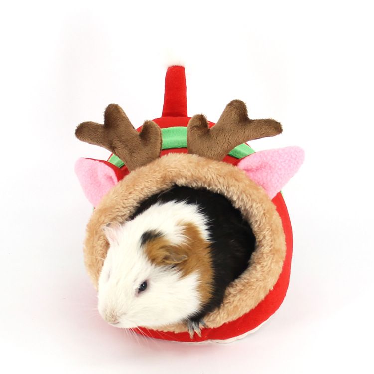 Pet Bed (Plush/PP Cotton) Size: 230mm Color: Green for Rabbits/Guinea Pigs (1pc) - Image 2