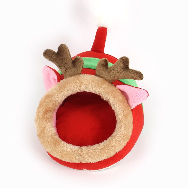 Pet Bed (Plush/PP Cotton) Size: 230mm Color: Green for Rabbits/Guinea Pigs (1pc) - Image 4