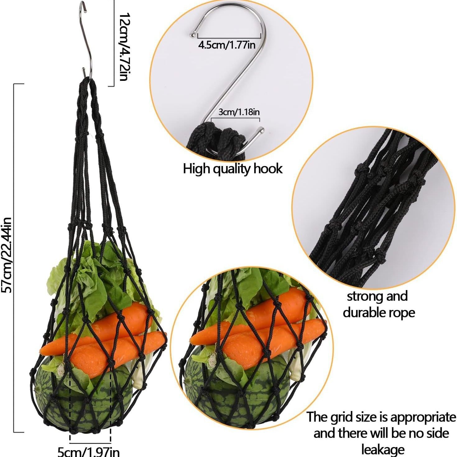 Hanging Feeding Net Bag (Nylon) Size: 570mm Color: Red for Parrots (2pc) - Image 4