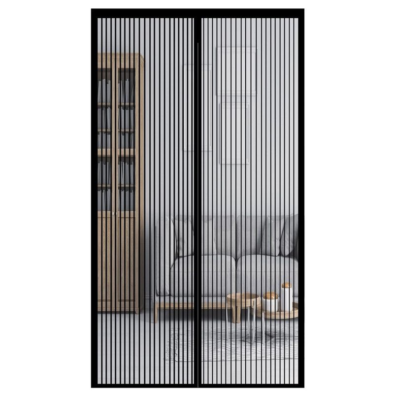 Magnetic Door Screens - 120x210 cm Self-Closing - High-Density Insect Mesh - No Drilling Required - Black - Image 1
