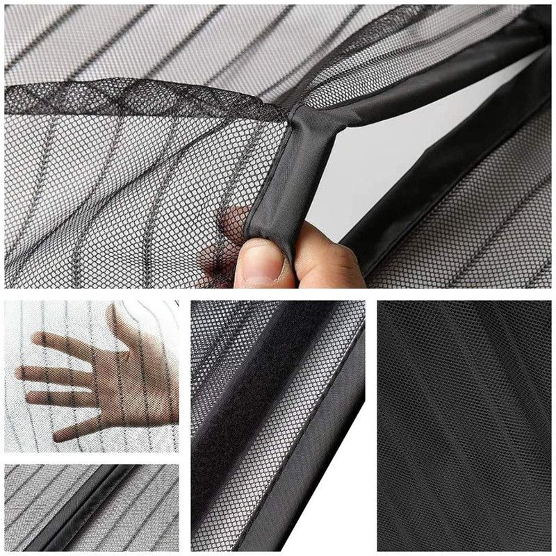 Magnetic Door Screens - 80x210 cm Self-Closing - High-Density Insect Mesh - No Drilling Required - Black - Image 4