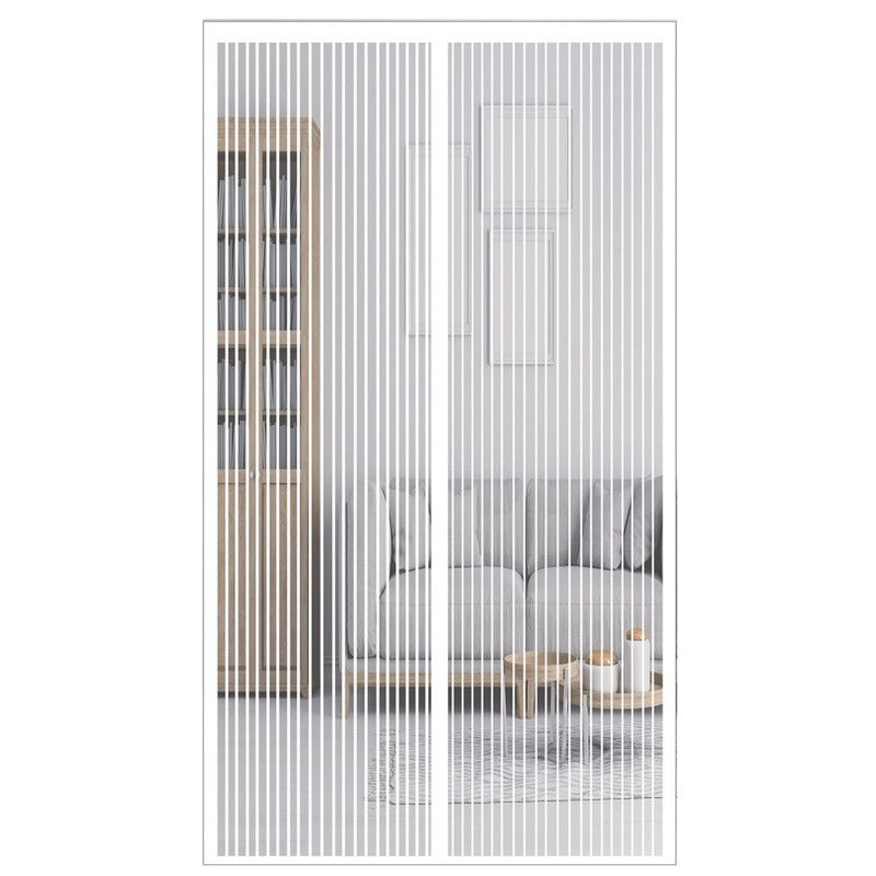 Magnetic Door Screens - 90x210 cm Self-Closing - High-Density Insect Mesh - No Drilling Required - White - Image 1