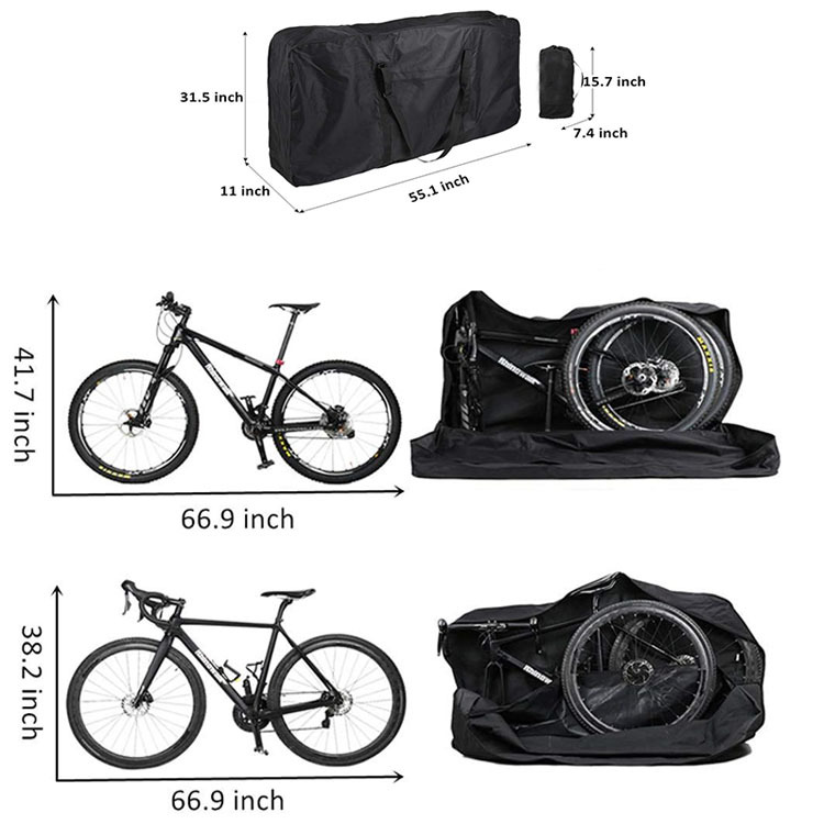800D Oxford Cloth Bicycle Bag, Mountain Bike & Road Bike Storage Bag(21-26 foldable version: 98*40*80CM / 40*18CM) - Image 2