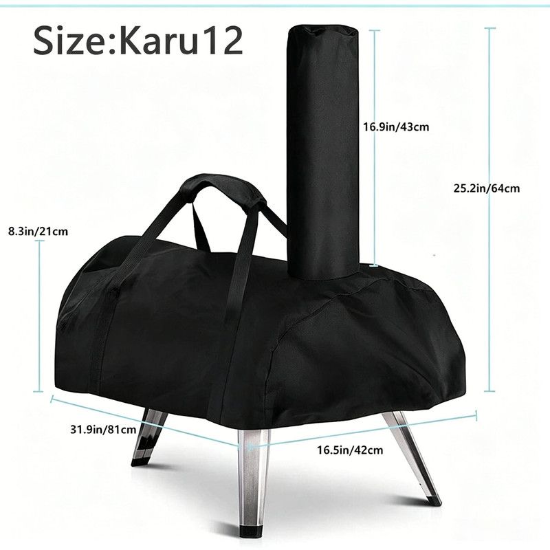 420D Oxford Waterproof Pizza Oven Cover with Carry Handles, Custom Fit for Ooni Karu 12 Outdoor Pizza Oven - Image 3