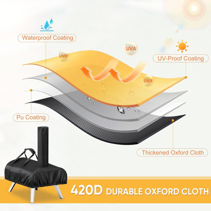 420D Oxford Waterproof Pizza Oven Cover with Carry Handles, Custom Fit for Ooni Karu 12 Outdoor Pizza Oven - Image 4