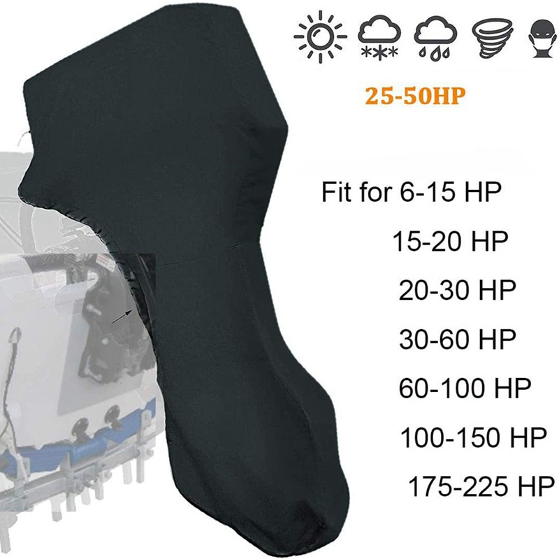 600D Oxford Cloth Outboard Motor Cover, Waterproof UV Resistant Boat Engine Protective Cover for Yacht Fishing Boat（6-15HP） - Image 5