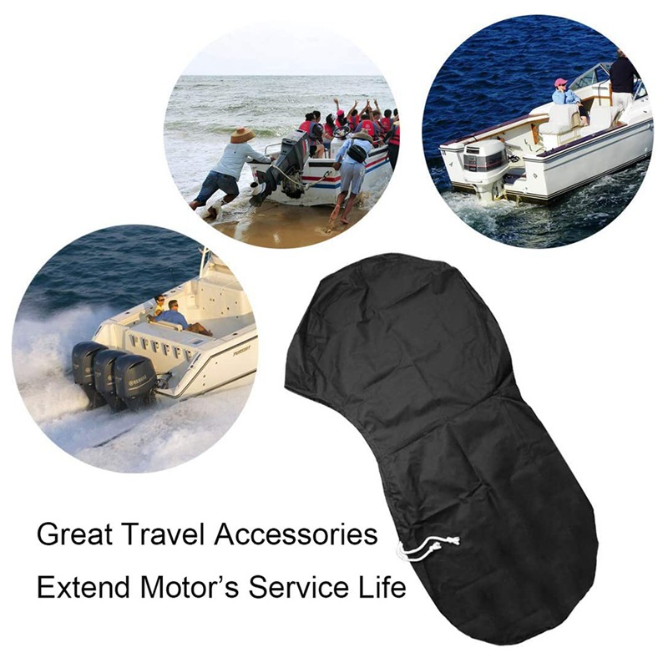600D Oxford Cloth Outboard Motor Cover, Waterproof UV Resistant Boat Engine Protective Cover for Yacht Fishing Boat（15-20HP） - Image 6