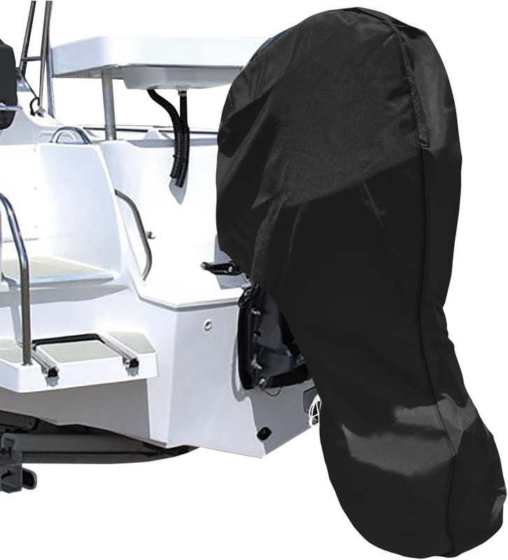 600D Oxford Cloth Outboard Motor Cover, Waterproof UV Resistant Boat Engine Protective Cover for Yacht Fishing Boat（60-100HP） - Image 1