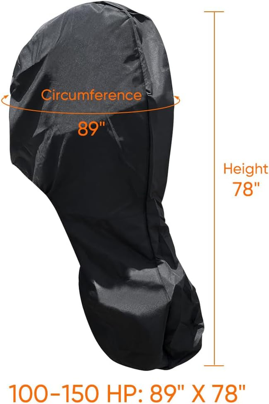 600D Oxford Cloth Outboard Motor Cover, Waterproof UV Resistant Boat Engine Protective Cover for Yacht Fishing Boat（100-150HP） - Image 8