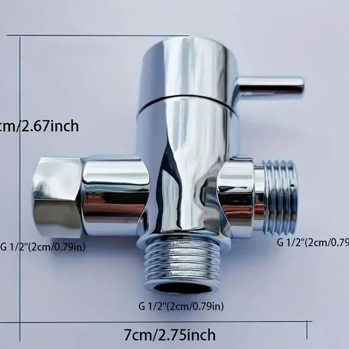 All-copper shower head manifold, one inlet, two outlet, three-way valve, shower head switch, one-to-two adapter. - Image 1