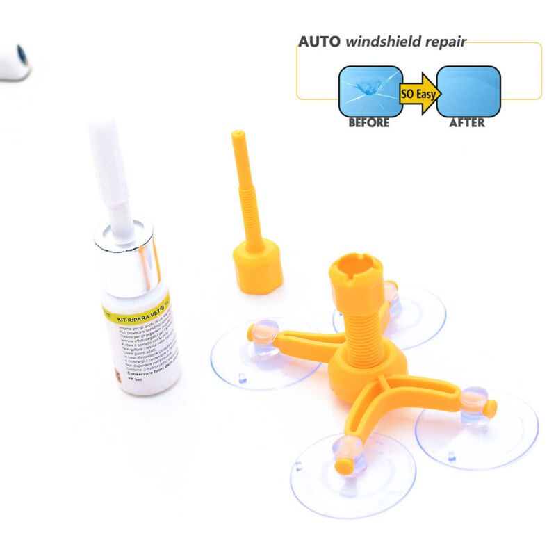 Windshield Repair Kit, Cracked Glass Repair Glue for Chips, Bubbles, Star and Half Moon Cracks - Image 2