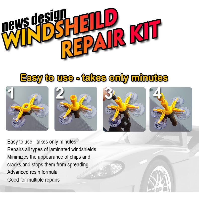 Windshield Repair Kit, Cracked Glass Repair Glue for Chips, Bubbles, Star and Half Moon Cracks - Image 4