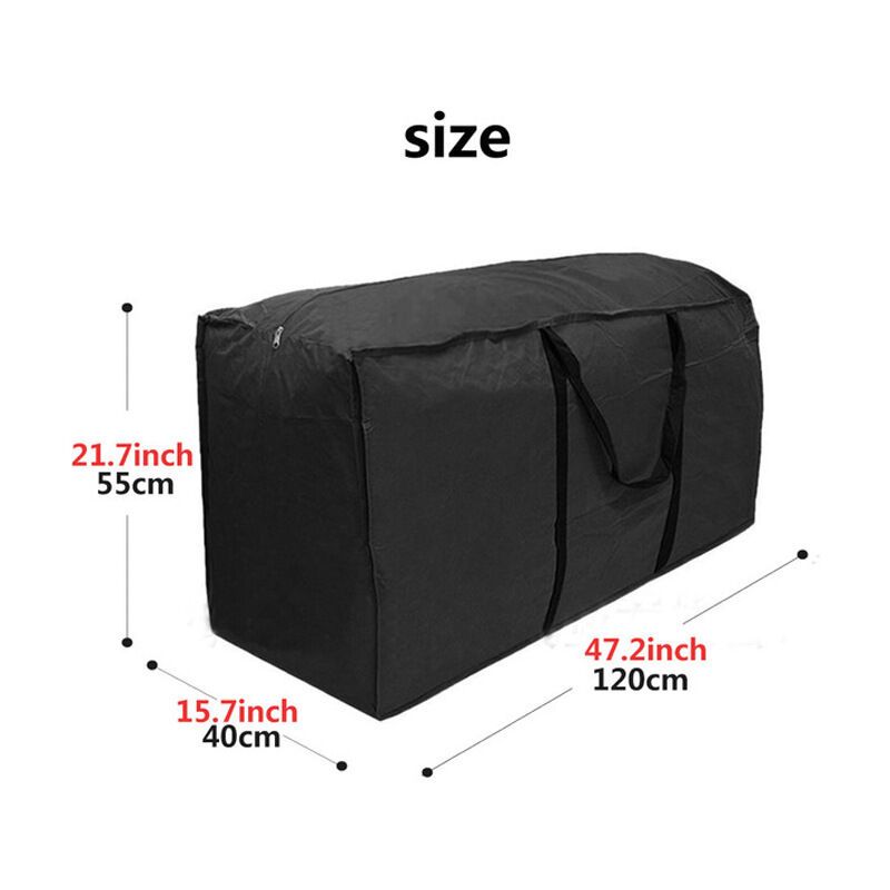 Storage Bag for Garden Furniture Cushions and Pillows, 210D Oxford Waterproof, 120 x 40 x 55 cm - Image 4