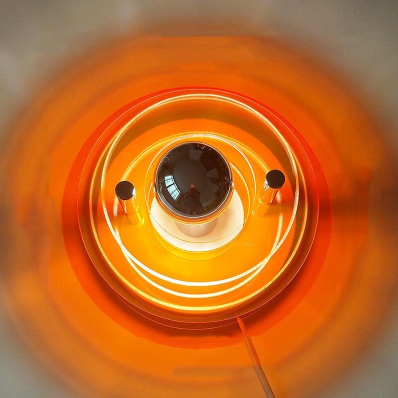 Wall Lamp, UFO Space Age Bauhaus Style, Orange, D24 x E17 cm - Image 1