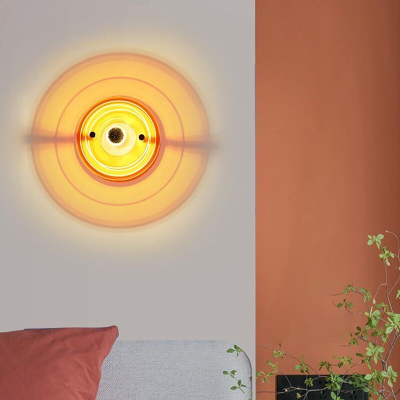 Wall Lamp, UFO Space Age Bauhaus Style, Orange, D24 x E17 cm - Image 4