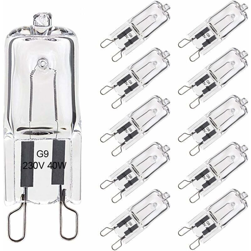 10 Pack G9 Oven Bulb, 40W 230V 300 Degree C, Dimmable Warm White, 480LM - Image 1