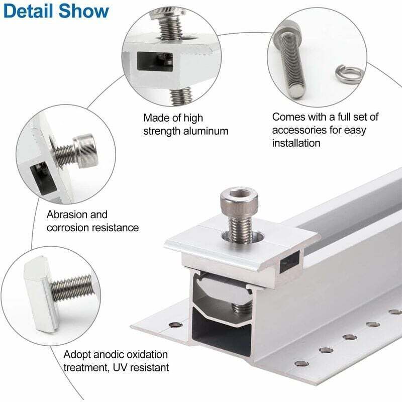 10 Pack Solar Panel Bracket, Aluminum T Shaped Center Terminals for PV Roof Mounting - Image 2
