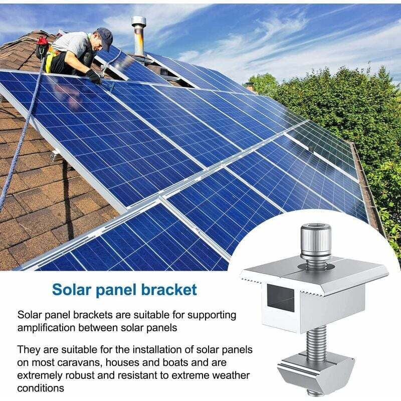 10 Pack Solar Panel Bracket, Aluminum T Shaped Center Terminals for PV Roof Mounting - Image 4
