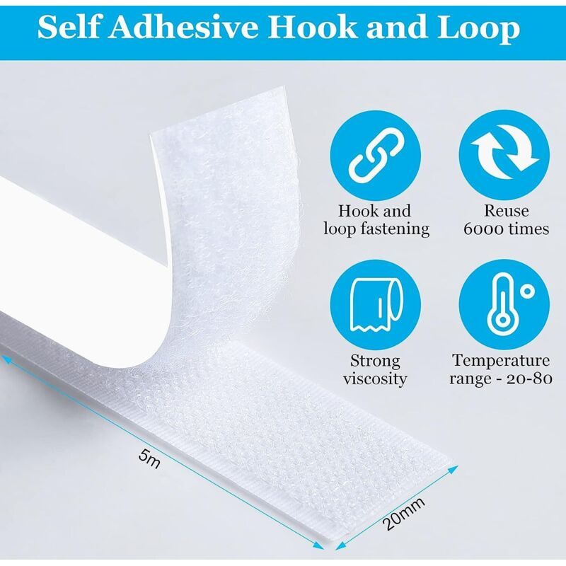 Double Sided Adhesive Tape for Sewing Carpet and Fabric, White, 5 m x 2 cm - Image 4