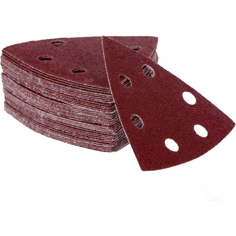 120 Pack Delta Sanding Triangles, 6 Hole Sandpaper, Grit 40 60 80 120 180 240, 90 x 90 x 90 mm - Image 1