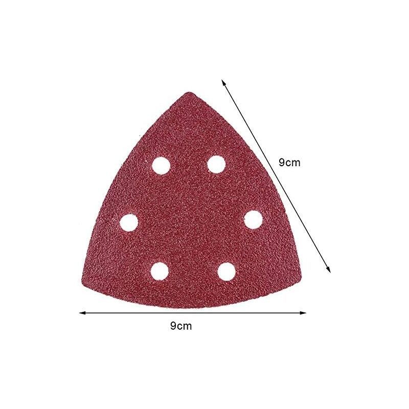 120 Pack Delta Sanding Triangles, 6 Hole Sandpaper, Grit 40 60 80 120 180 240, 90 x 90 x 90 mm - Image 2