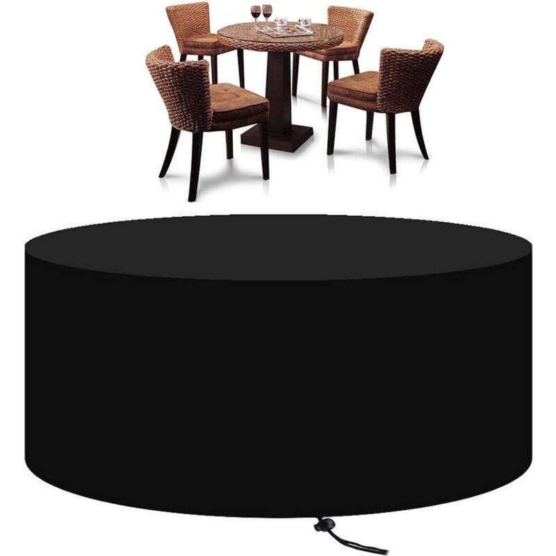 Round Garden Furniture Cover, Heavy Duty 210D Oxford Protective Cover, 128 x 71 cm - Image 1