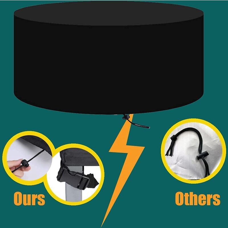 Round Garden Furniture Cover, Heavy Duty 210D Oxford Protective Cover, 128 x 71 cm - Image 3