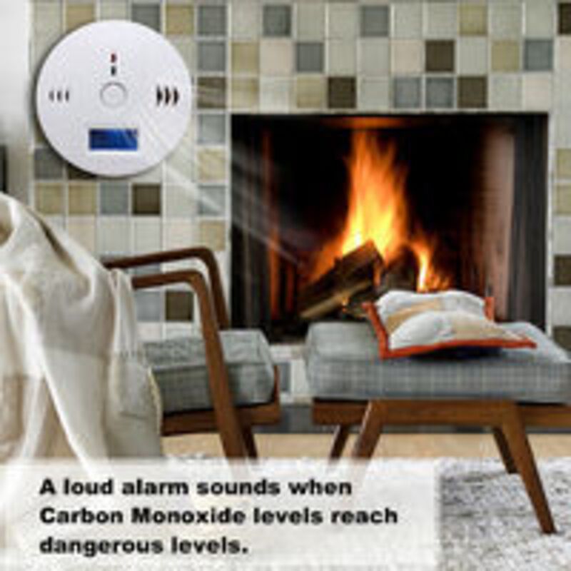 Smoke and Carbon Monoxide Detector Alarm, CO Sensor with LCD Display and Memory Function, Battery Operated - Image 3