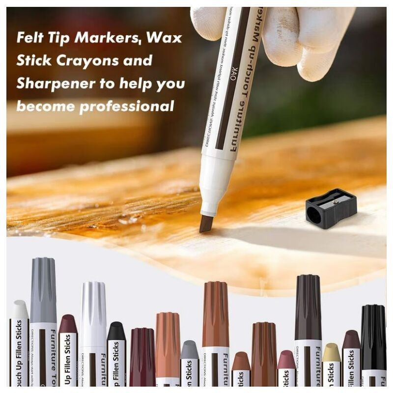 21 Pack Furniture Touch Up Pens, Felt Marker Repair Kit for Stains, Scratches, Wood Floors and Tables - Image 4