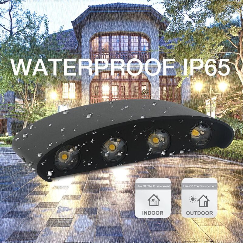 Wall Lamp, LED 8W IP65 Waterproof Aluminum Up Down Light, Warm White - Image 3