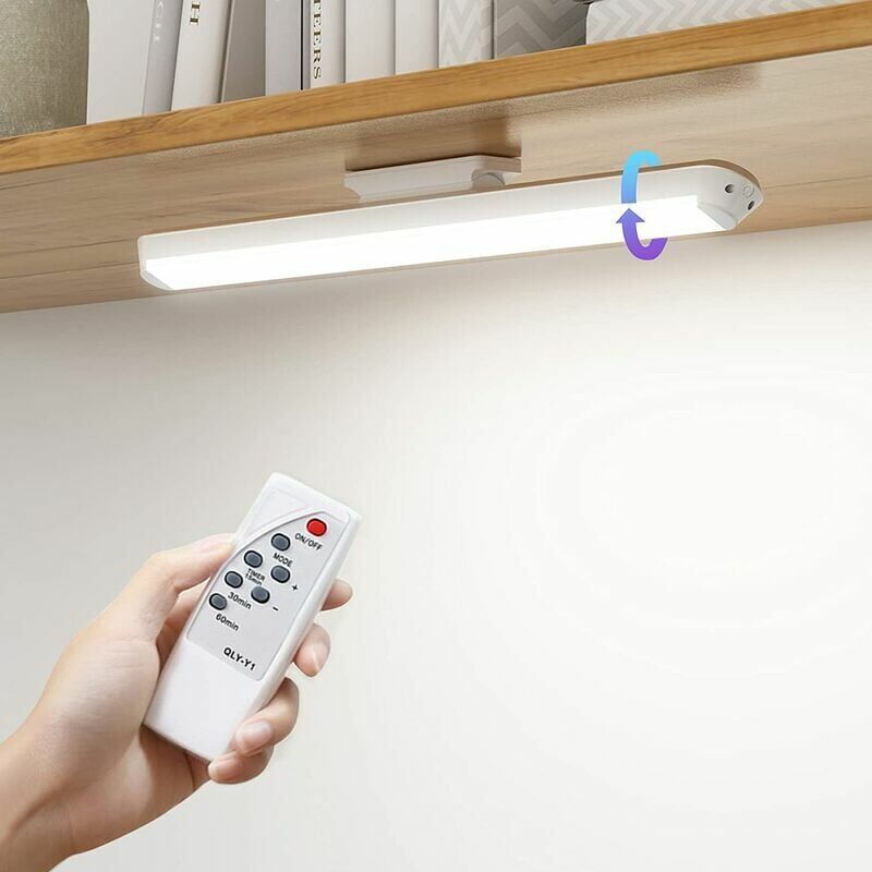 Dimmable LED Cupboard Lamp with Remote Control, Touch Rechargeable Wall Light, 34 cm - Image 1
