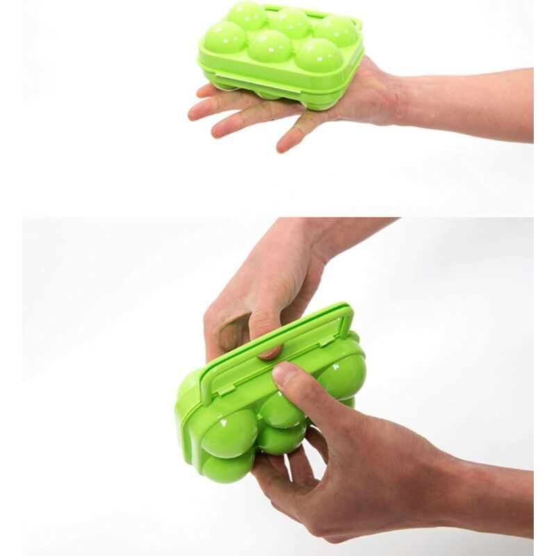 Plastic Egg Box, 6 Grid Foldable Egg Storage Box for Refrigerator - Image 2