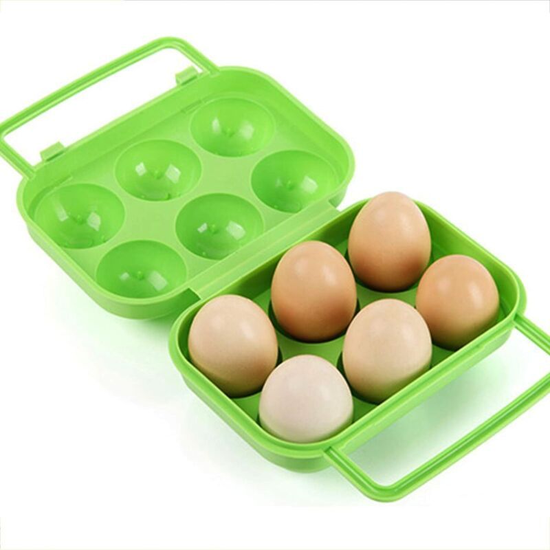 Plastic Egg Box, 6 Grid Foldable Egg Storage Box for Refrigerator - Image 3