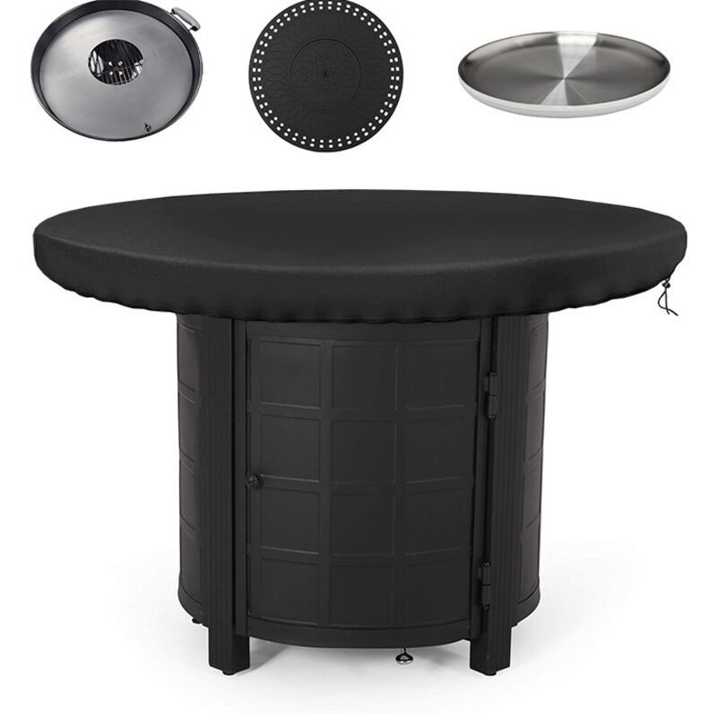 Fire Pit Cover, 420D Waterproof Anti UV Protective Cover, Diameter 100 cm - Image 1