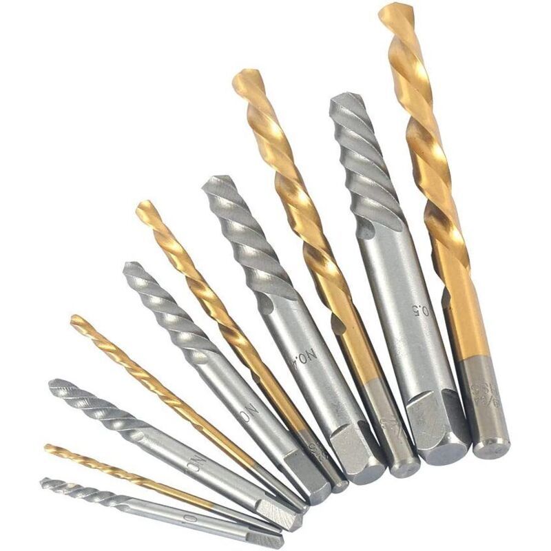 10 Pack Left Hand Screw Extractor and Drill Bit Set, Cobalt Countersink for Drill - Image 4