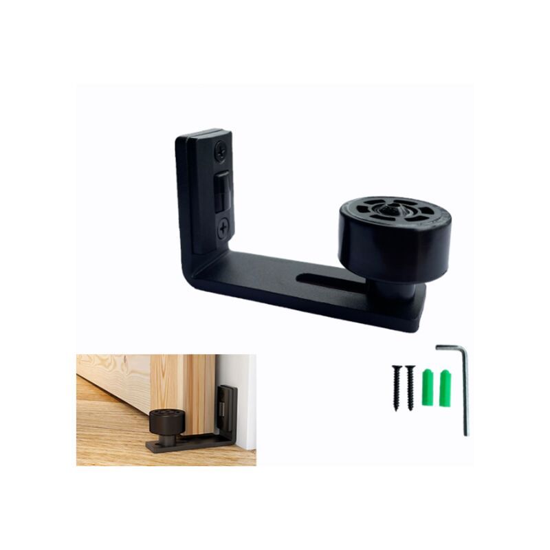 Sliding Door Floor Guide, Adjustable Black Bottom Guide for Sliding Wooden Door - Image 1