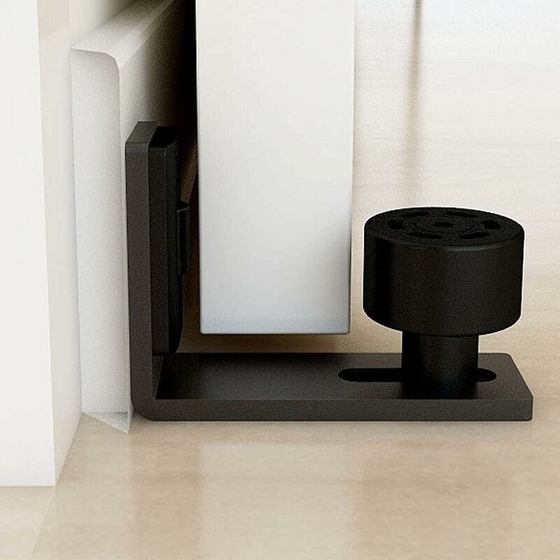 Sliding Door Floor Guide, Adjustable Black Bottom Guide for Sliding Wooden Door - Image 2
