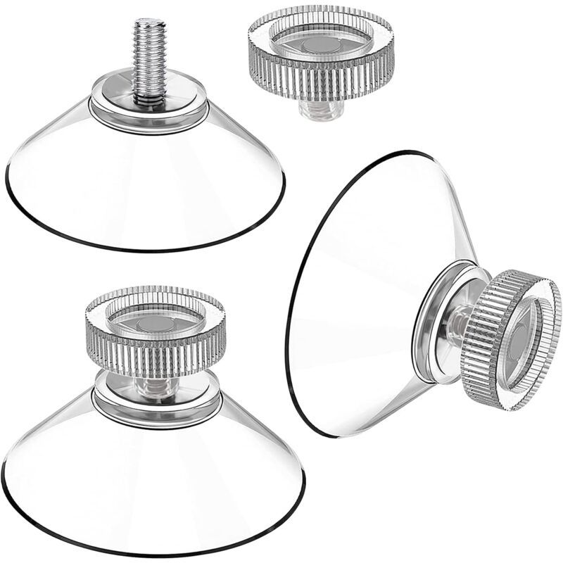30 Pack Suction Cups with Knurled Nut, Transparent M4 Thread, Diameter 40 mm - Image 1